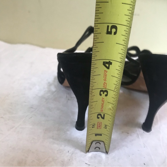 FENDI Suede Strappy Baroque Heels Sandals Mules Shoes Dressy Evening Leather  37 - Picture 16 of 16